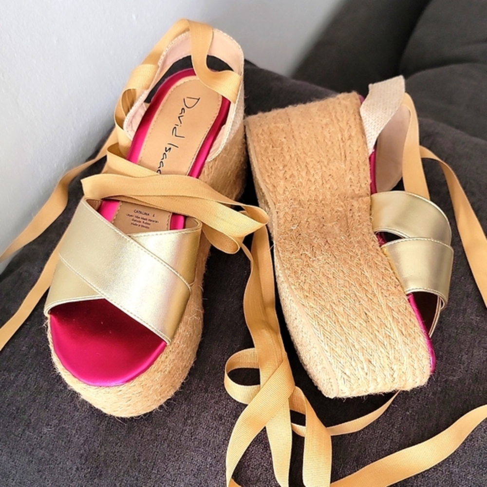 David Isaac  Catalina Lace Up Womens Platform Size 6